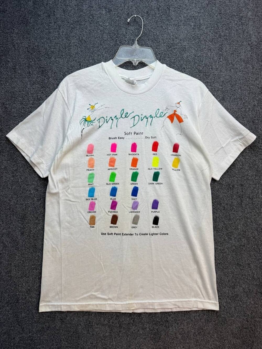 Vintage Stedman Women's L Dizzle Dizzle Soft Paint Color Chart T-Shirt USA
